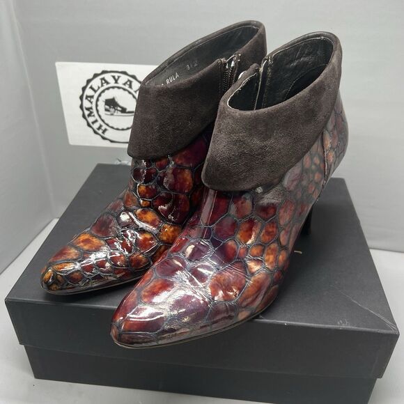 Donald J Pliner Rula Caiman Alligator Ankle Booties Boots Women Size 8.5 Preownd - Picture 3 of 14